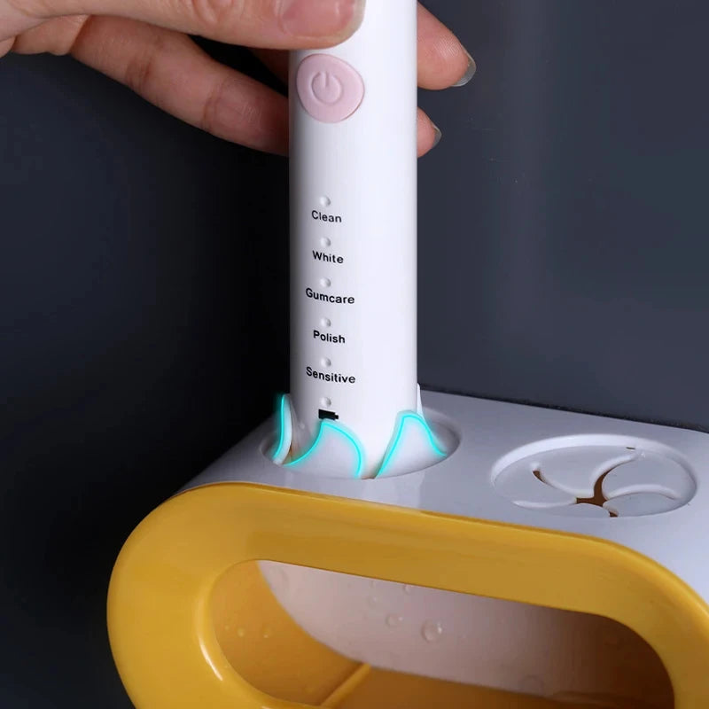 Electric Toothbrush Holder Toothbrush Bathroom Organizer Self-adhesive Toothbrush Stand Rack Holder Wall-Mounted Space Save