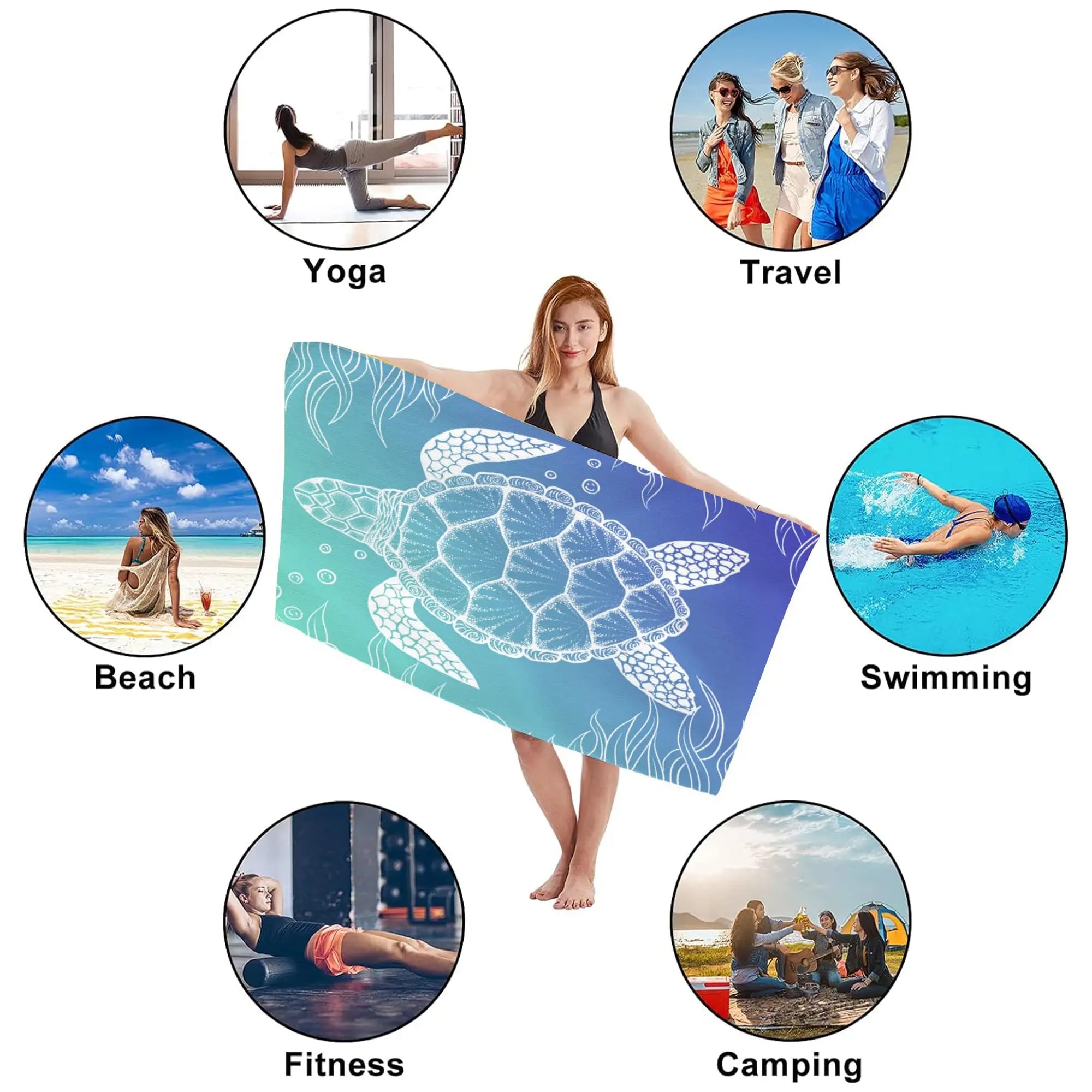Microfiber Beach TowelLarge Quick-drying sunscreen for Adults  Absorbent Bath Towel Travel Swimming Pool Towel outdoor