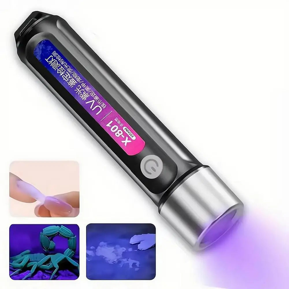 USB Rechargeable UV Torch – 395nm Mini Blacklight