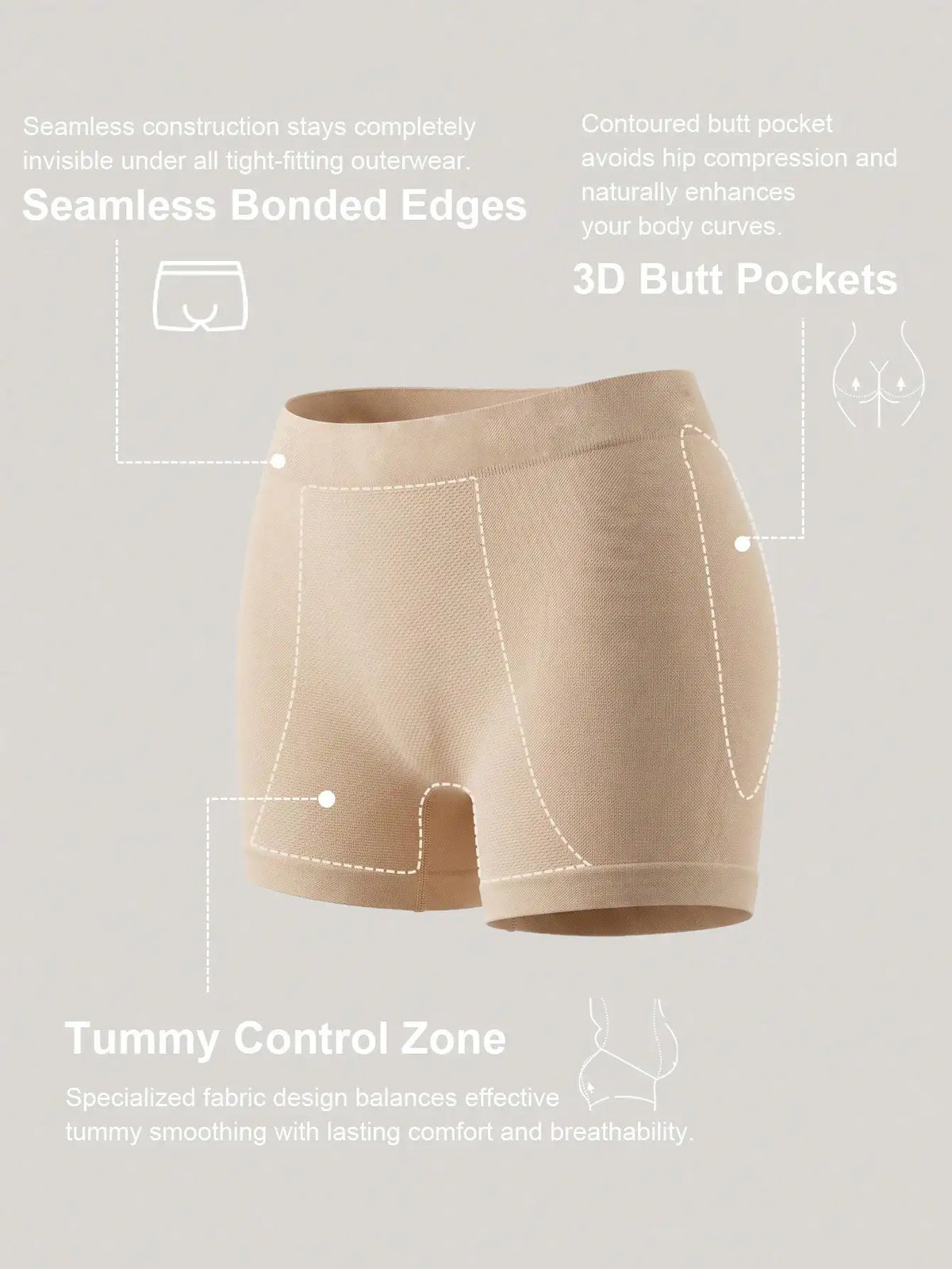 Women's Seamless Tummy Control Boyshorts – Breathable Body Shaper Underwear with Butt Lift