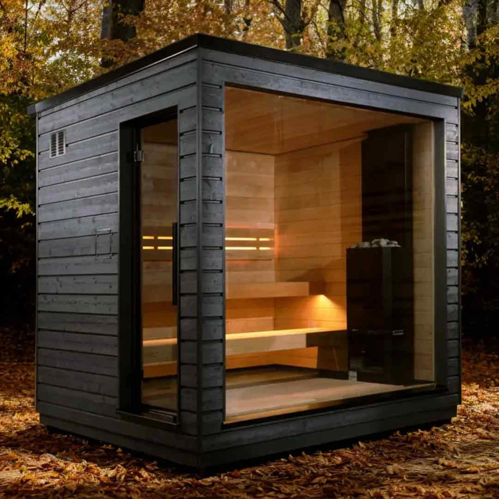 Outdoor SaunaOutdoor Electric Infrared Sauna Modern Red Cedar Dry Steam Sauna Free Customization Service For 4-6 People