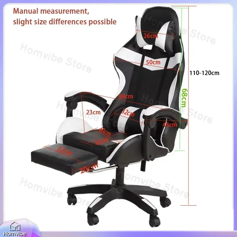 Ergonomic Gaming Chair with Footrest and Lumbar Support