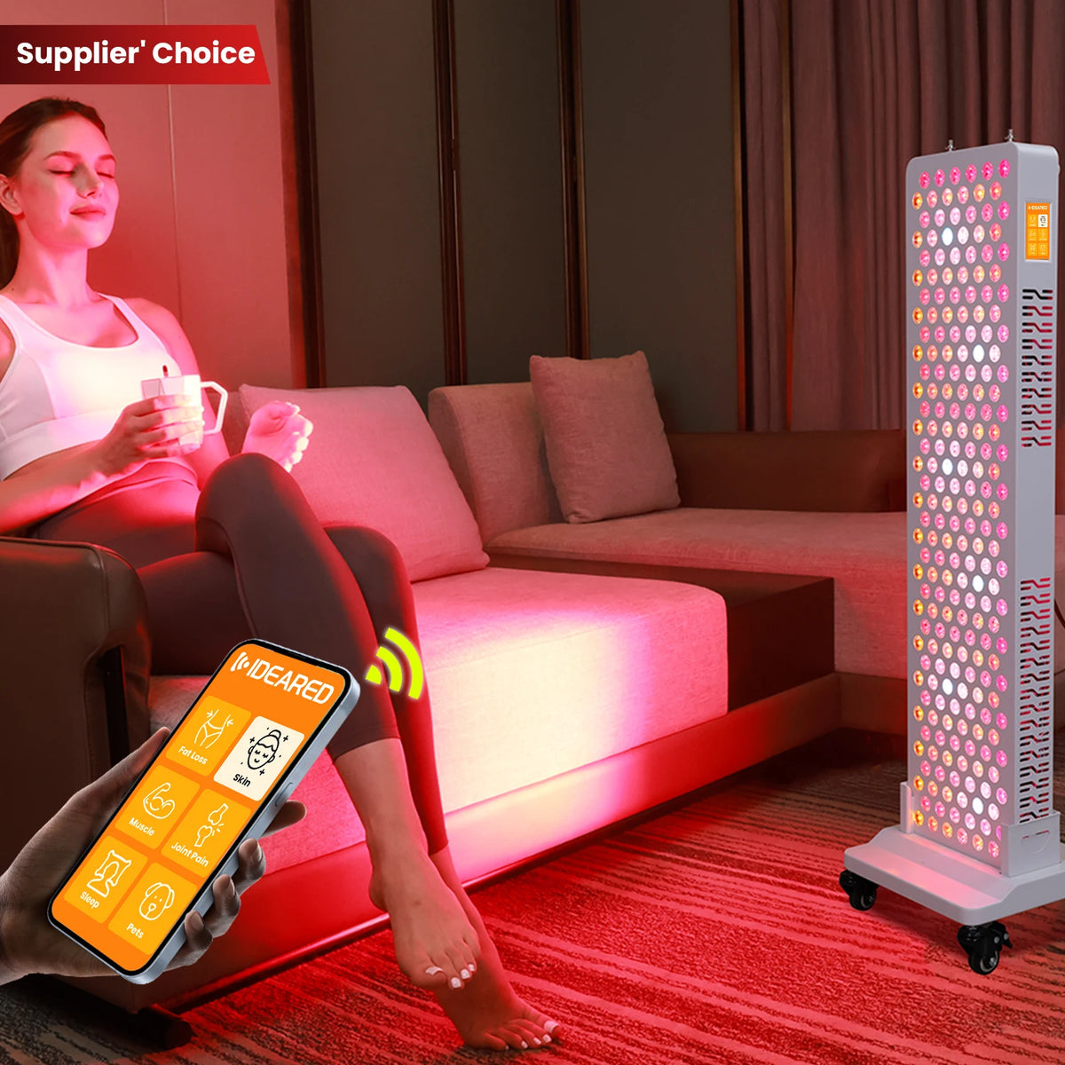 Red & Near-Infrared Light Panel with Stand and App Control