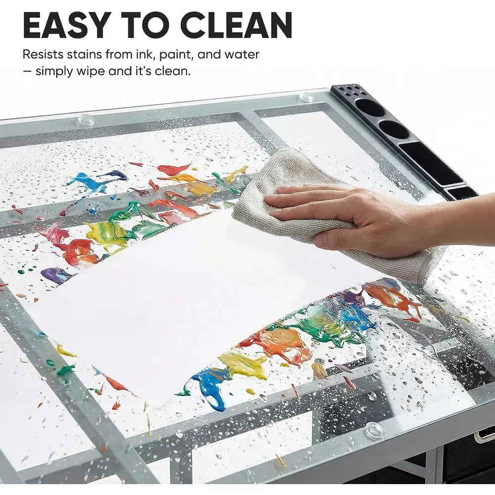Proional Drating Table or Adults Teens, ing Glass Tabletop Art Crat Desk Diamond Watercolor Paintings Sketching Work Station or
