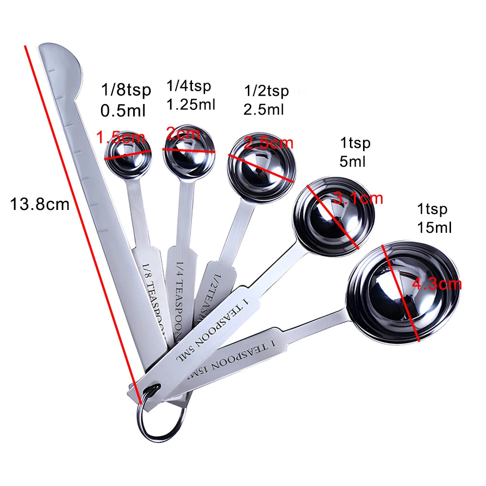 Stainless Steel Measuring Cups & Spoons Set – Stackable Baking Tools