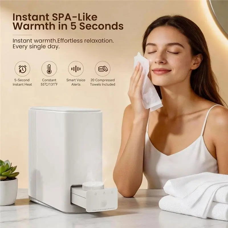 Automatic Warm Face Towel Dispenser with 20 Disposable Towels