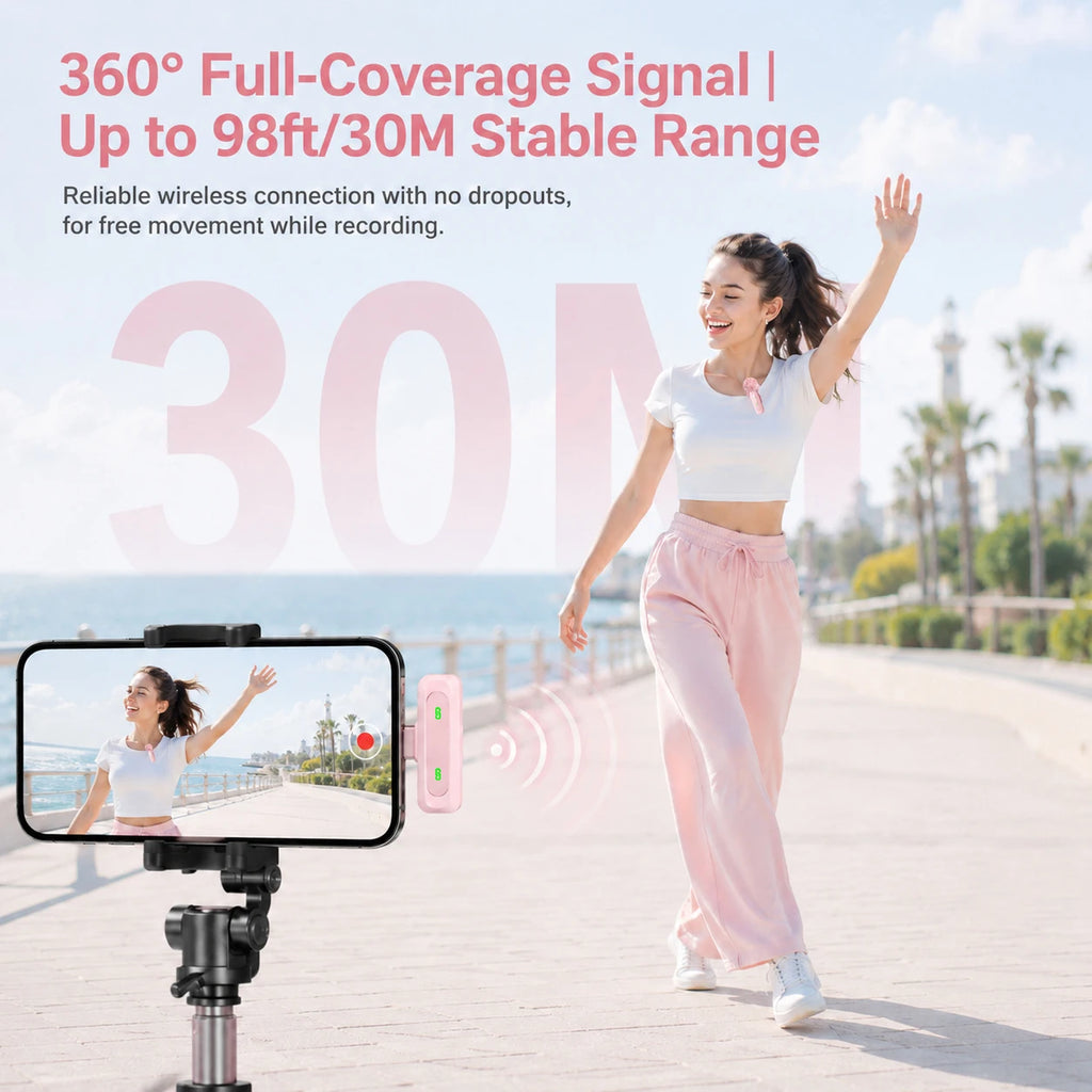 USB-C Wireless Lavalier Microphone for Video & Interviews