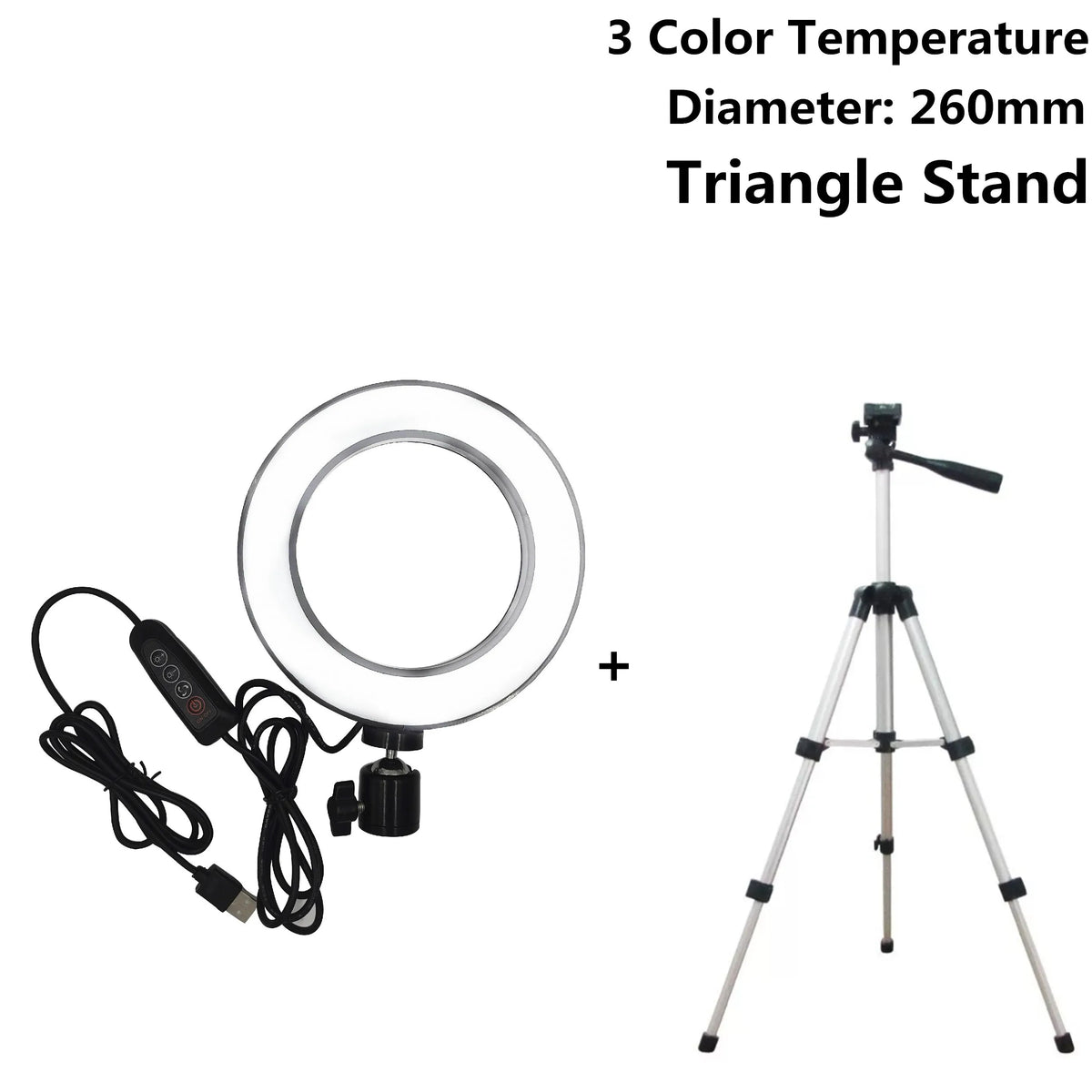 LED Selfie Ring Light with Tripod Stand - 6" / 10" Photo & Video Lighting