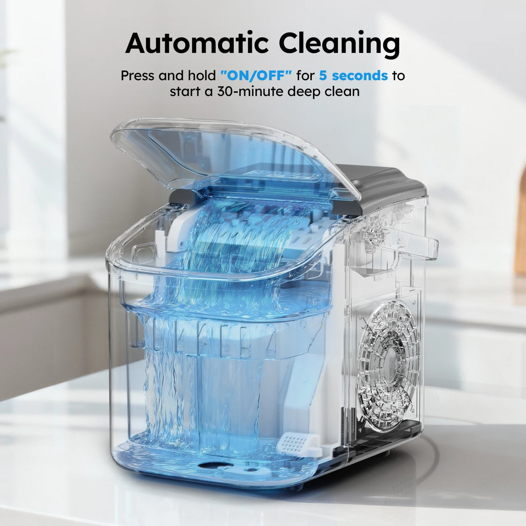 Portable Countertop Ice Maker with Handle, Bullet Ice