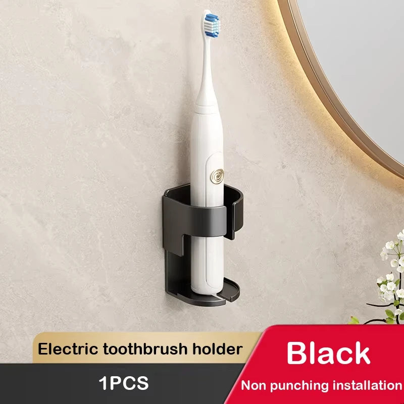 Metal Toothbrush Holder Wall-Mounted Electric Toothbrush Rack Multi-Purpose Bathtub Storage Shelf Hanger