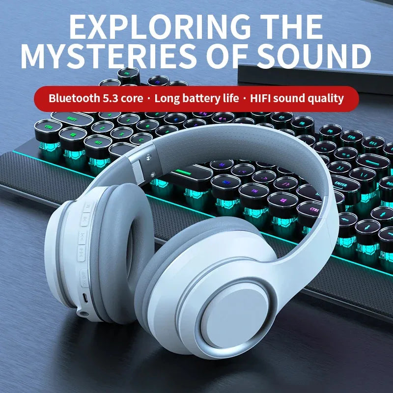 AKZ Max600 Bluetooth 5.0 Over-Ear Headphones with Mic & TF Card Playback