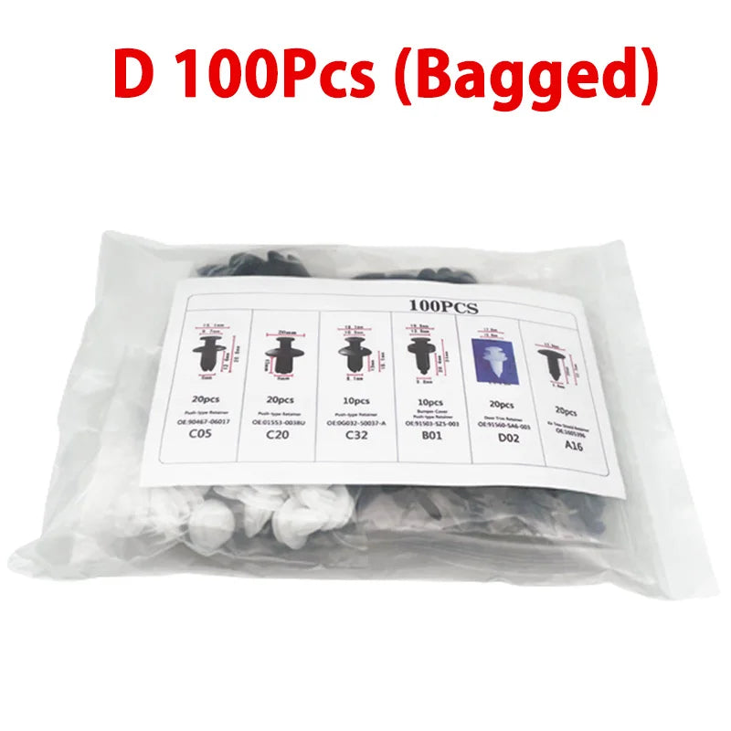 Auto Fastener Clip Mixed Car Body Push Retainer Pin Rivet Bumper Door Trim Panel Fastener Kit Car Clip 100/50 Box /Bag packaging