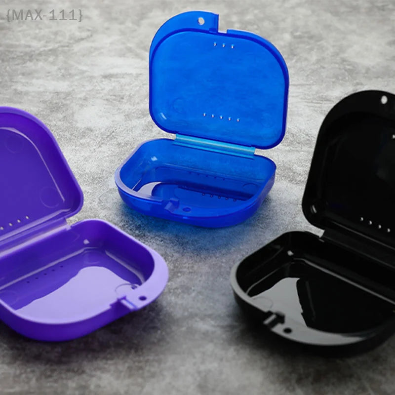 Travel Dental Case For Retainer, Mouthguard, Denture, Brace Cleaner Secure Hygienic Storage Box