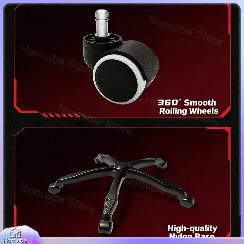 Ergonomic Gaming Chair with Footrest and Lumbar Support