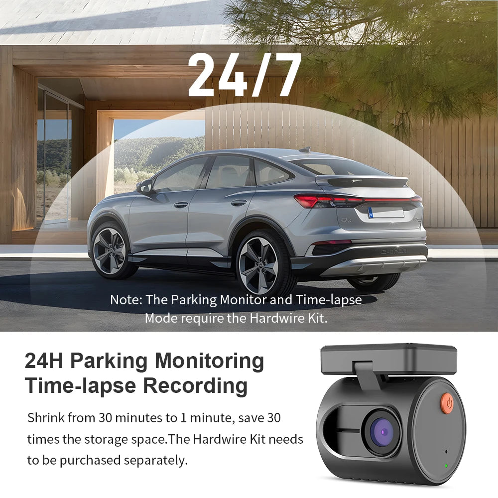KAWA MINI 3 1296p Mini Dash Cam with Wi-Fi & Supercapacitor