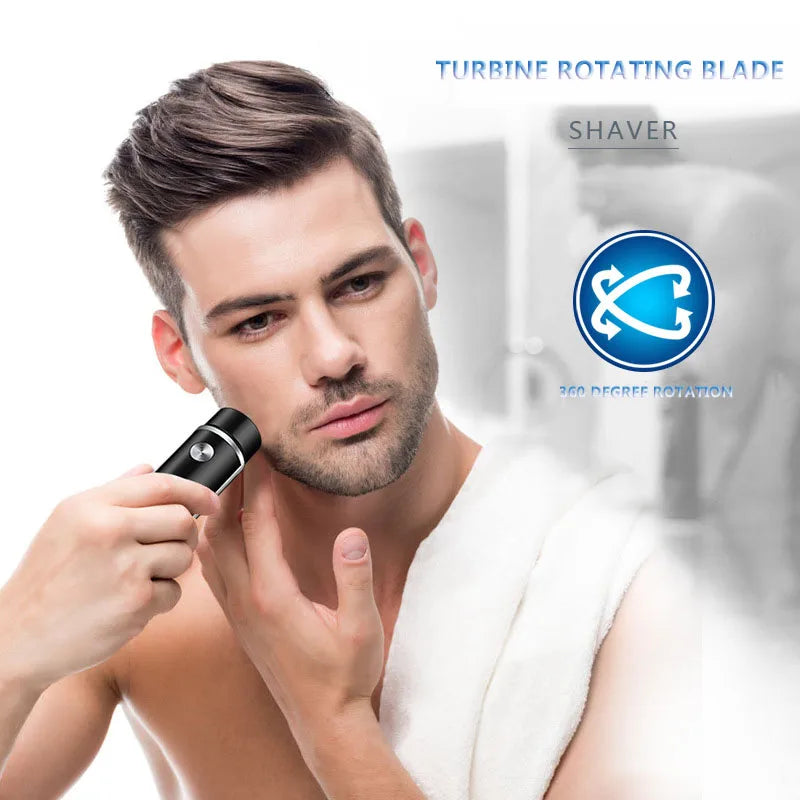 Men's Mini Electric Shaver – USB Rechargeable Travel Razor