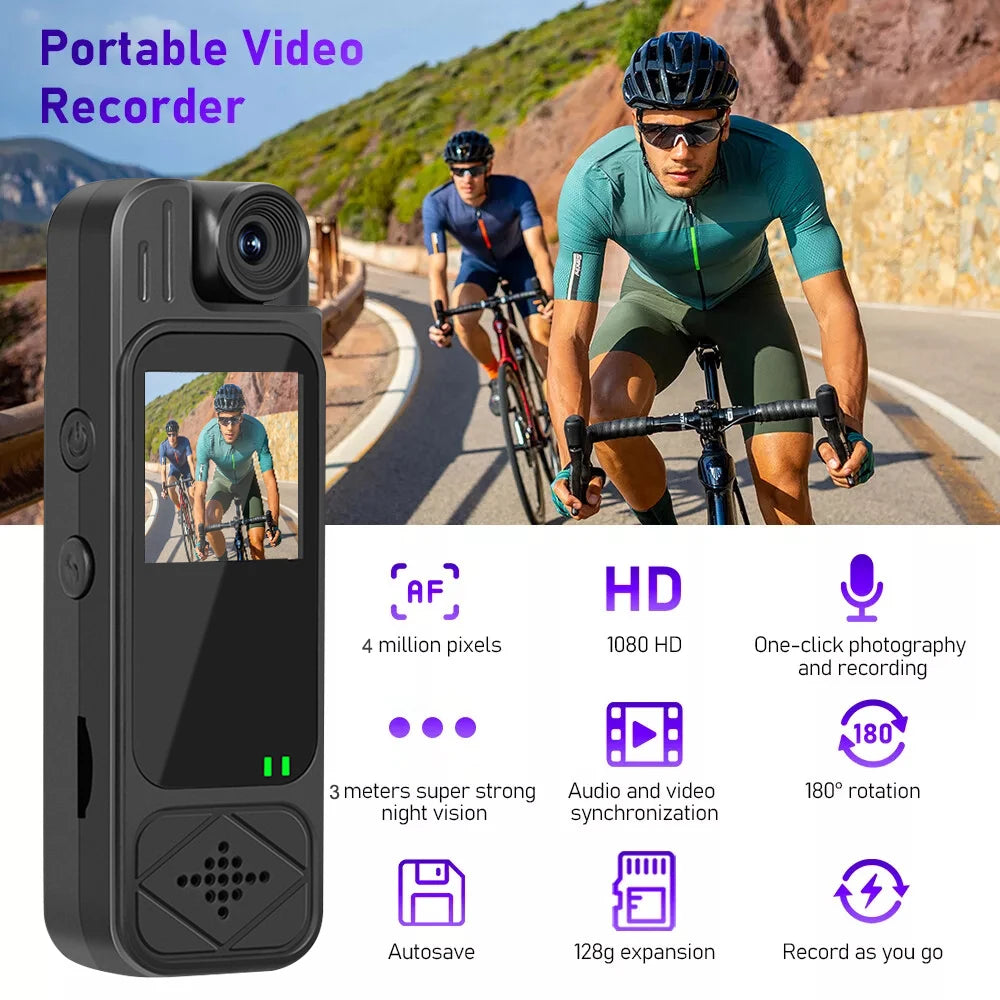 Y9 Mini 1080p Body Camera with 180° Rotating Lens