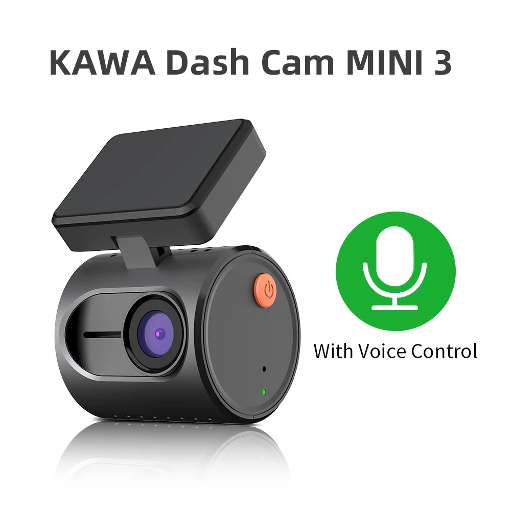 KAWA MINI 3 1296p Mini Dash Cam with Wi-Fi & Supercapacitor