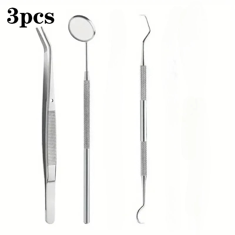 3/5/6PCS Stainless Steel Dentist Oral Tools Cleaning Flossing Tartar Removal Easy to Clean Not Easy to Break Dental Oral Mirror