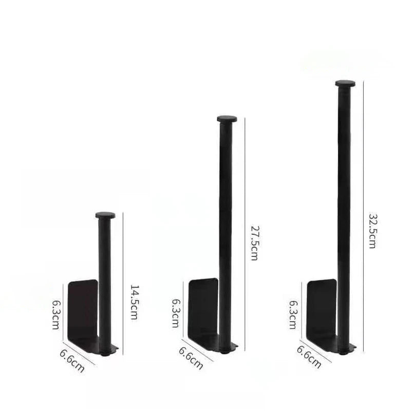 Kitchen Towel Holder & Storage Rack, Black or Silver