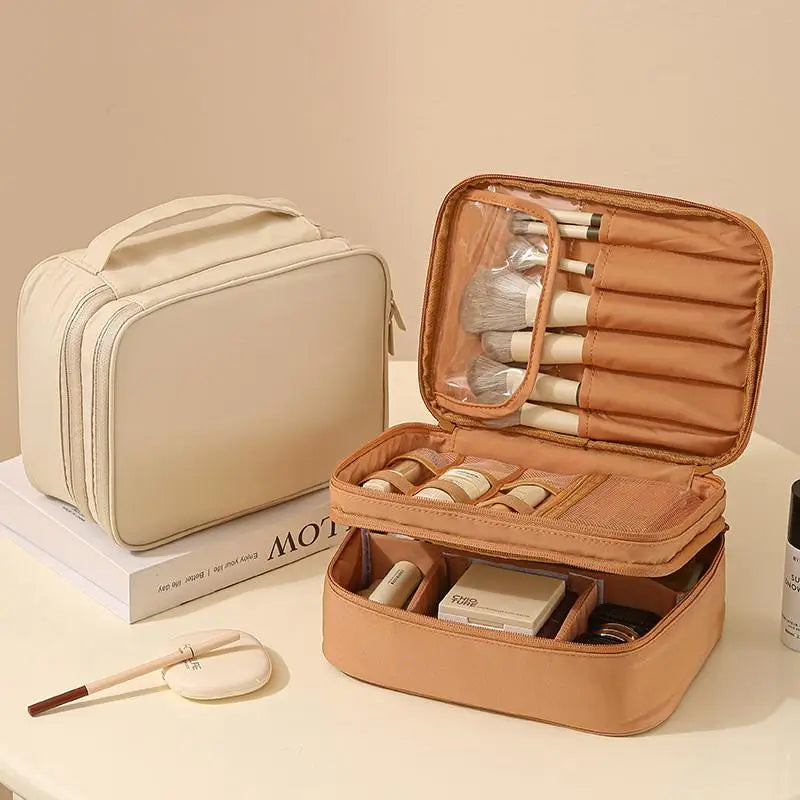 Thick Oxford Fabric Cosmetic Bag Single Dual Layer Unisex Stylish Portable Travel Wash Bag Makeup Storage Pouch
