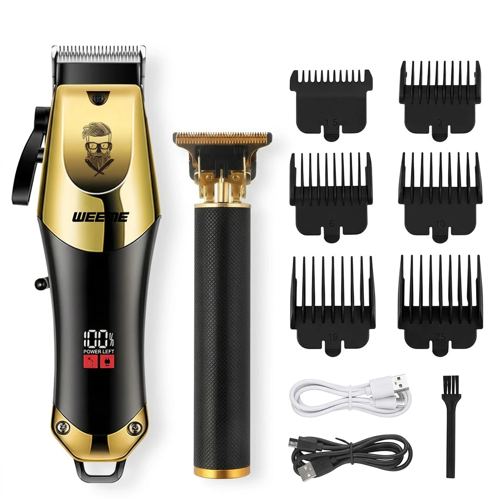 T9 Cordless Hair Clipper with Anti-Slip Grip, 4 Guide Combs and USB-C Charging