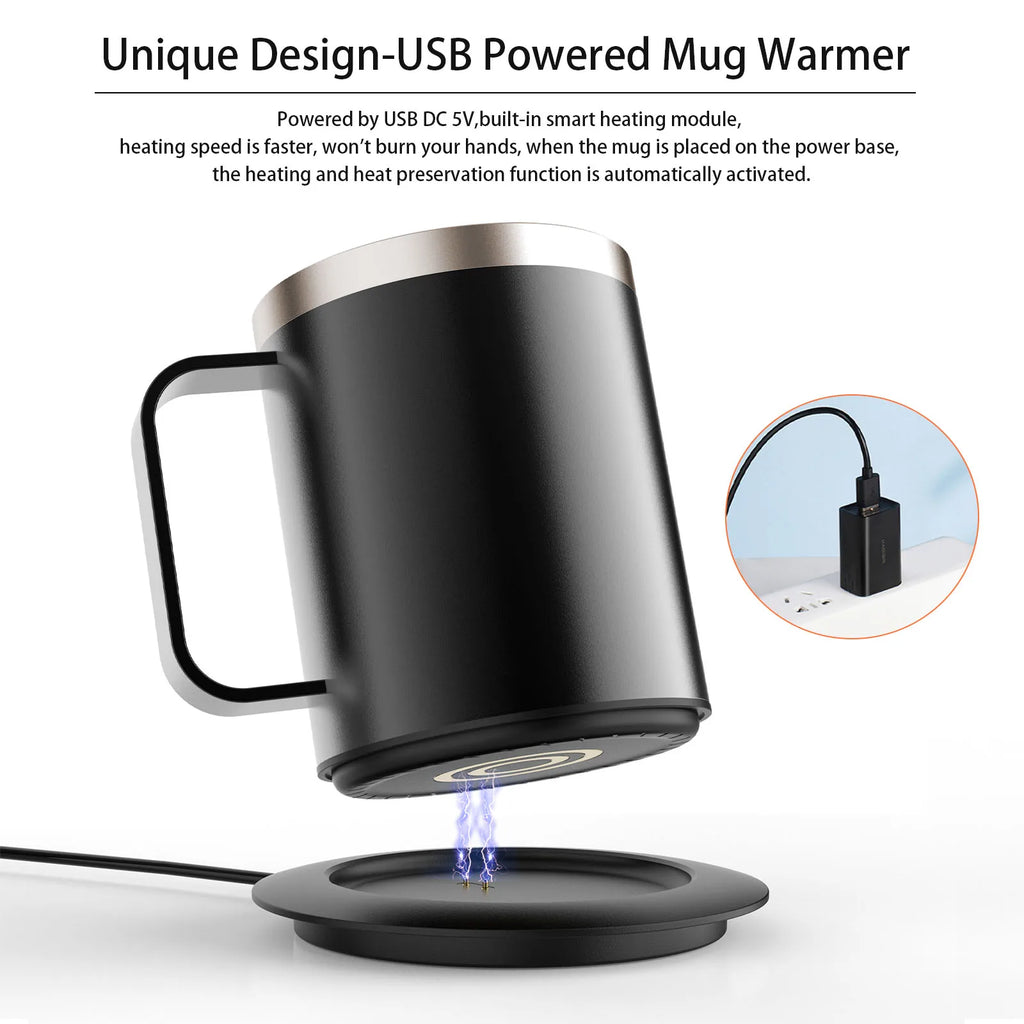 350ml Heated Coffee Mug with USB Warming Base