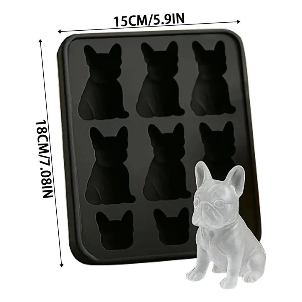 French Bulldog Silicone Ice Cube Tray - 9 Cavity Large Mould