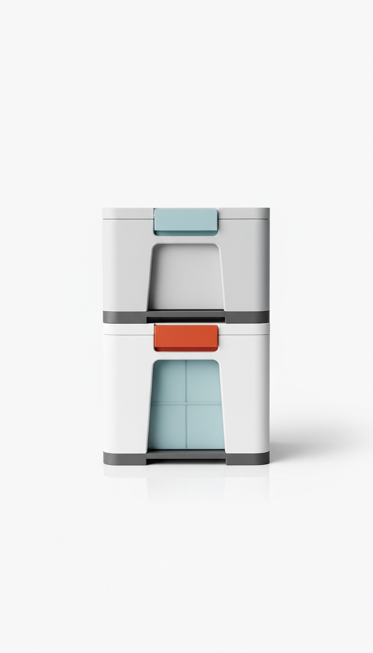 Stackable Modular Storage Bin – Frosted Plastic
