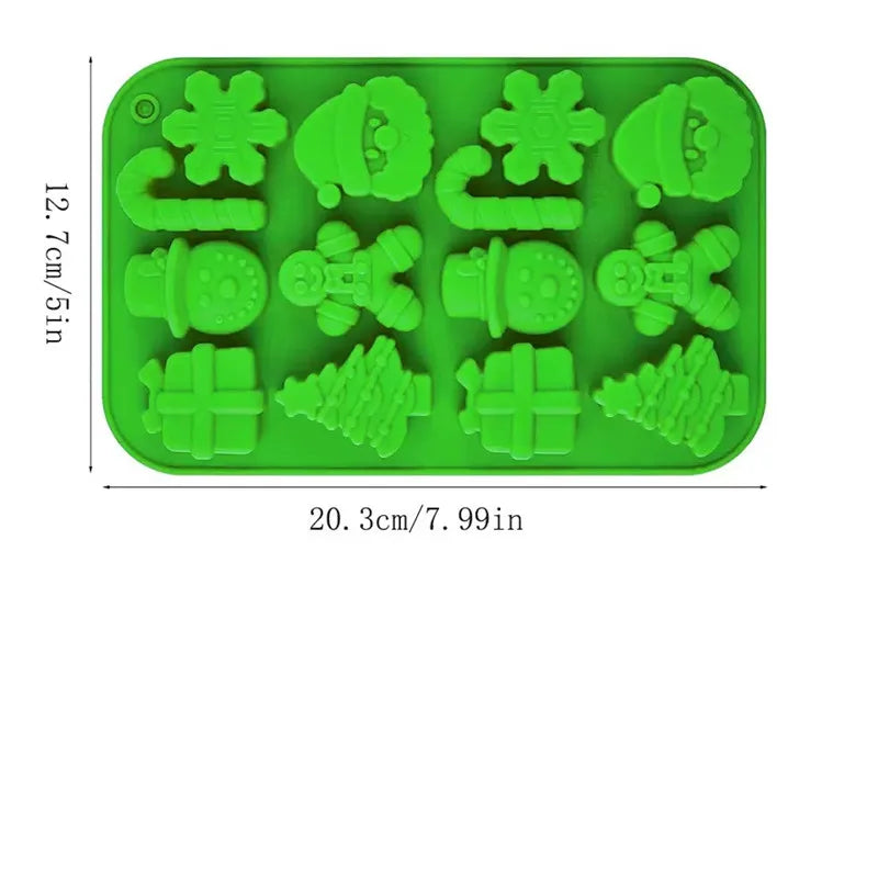 Christmas Silicone Mould - 12 Cavity Tray for Chocolate, Cake & Ice