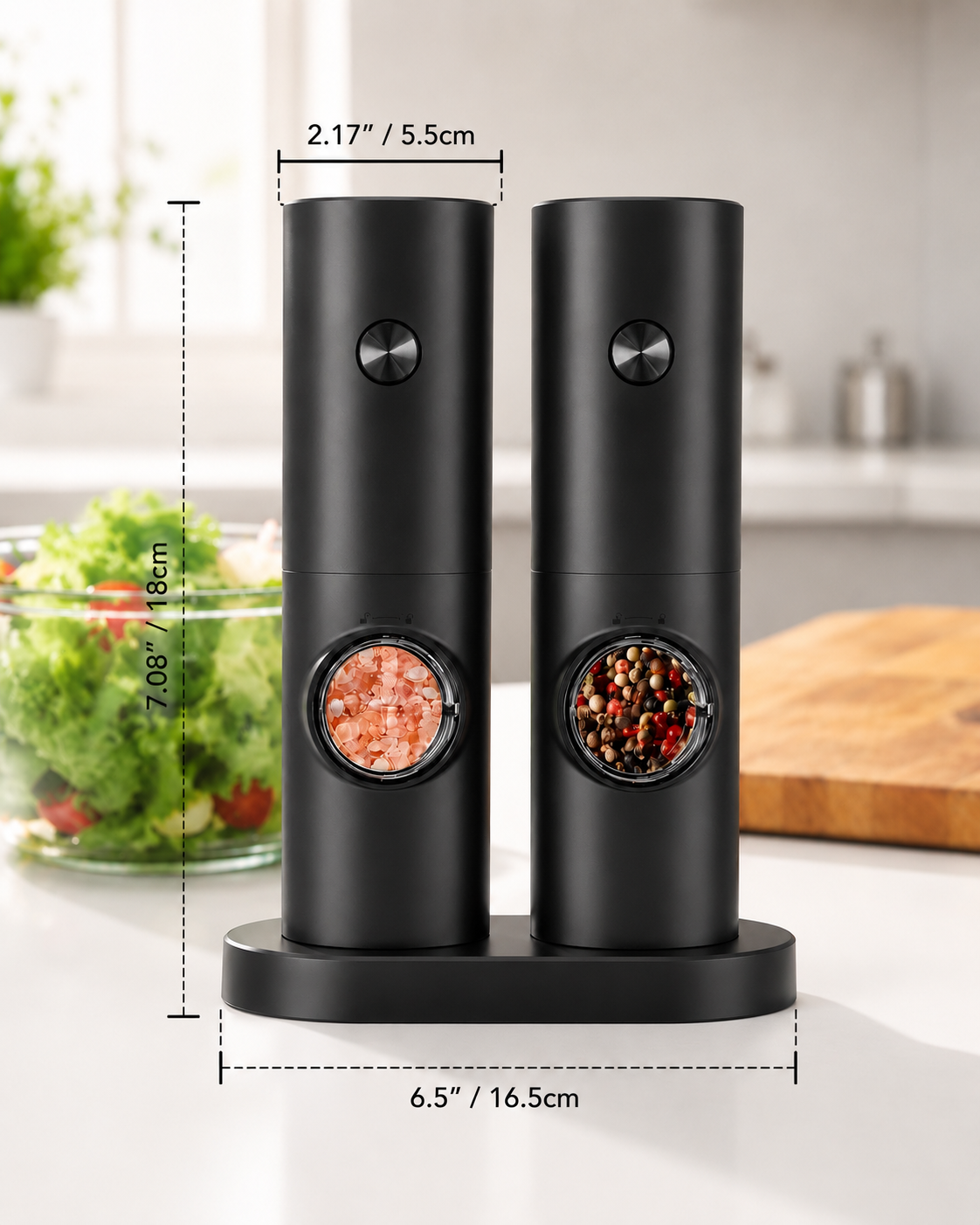 Electric Automatic Salt and Pepper Grinder Set with Led Light Grinder Set Spice Mill Adjustable Spices Grinder Kitchen Tools