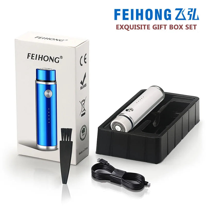 Men's Mini Electric Shaver – USB Rechargeable Travel Razor