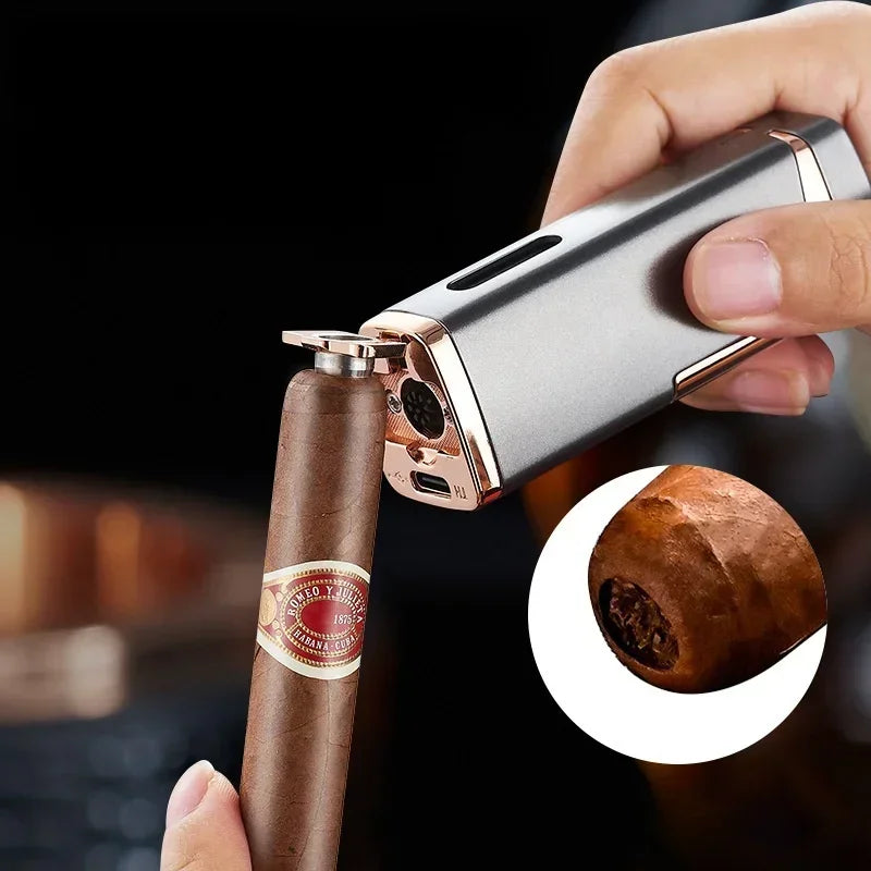 USB-C Rechargeable Triple Jet Lighter with Digital Display