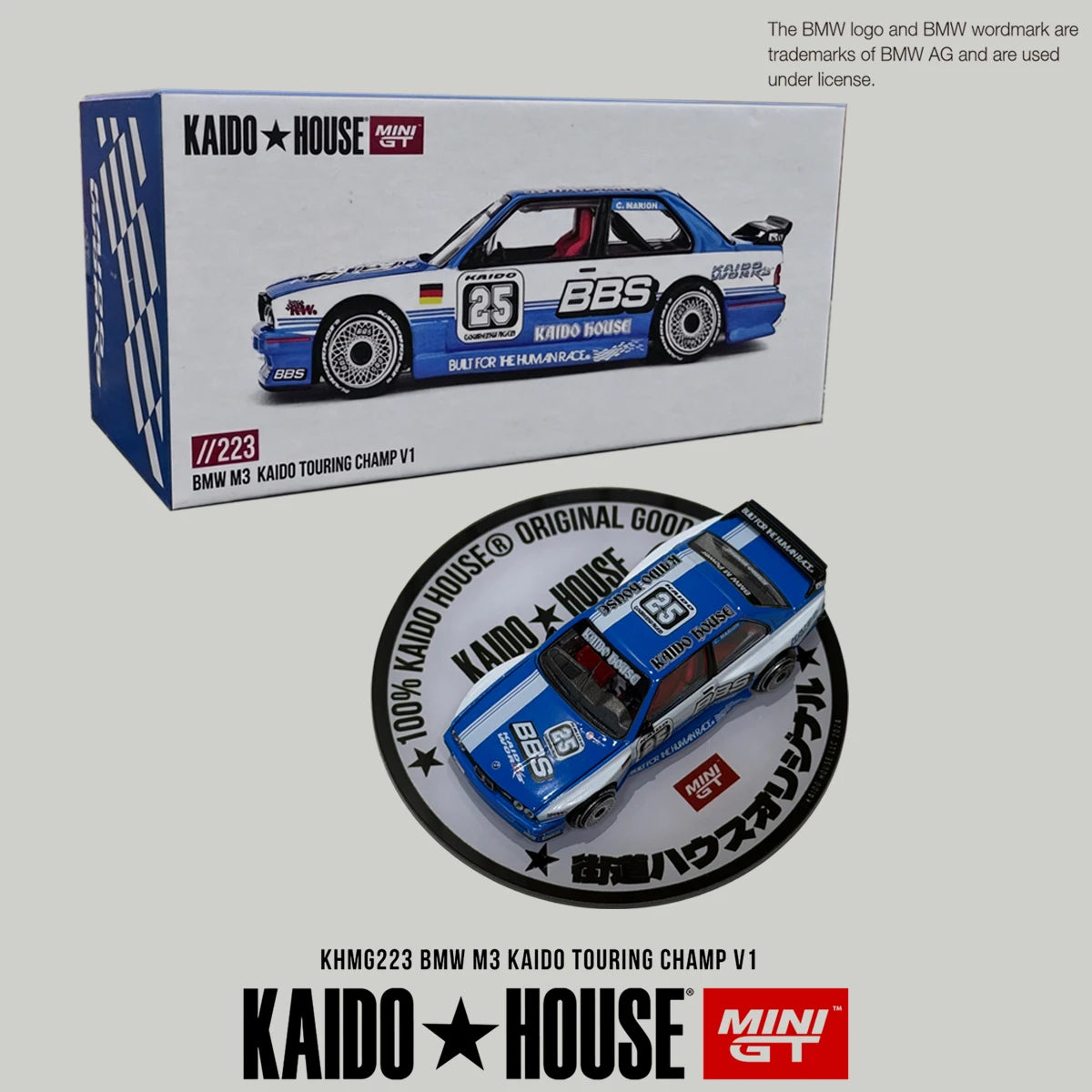 Kaido House x MINI GT BMW M3 E30 BBS #25 1:64 Diecast Model Car