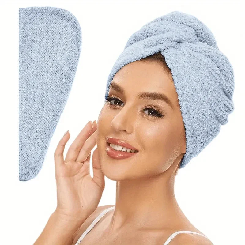 Daily household bath towels, hair drying caps, size 9.8 inches x 25.5 inches, women's adjustable absorbent hair towel