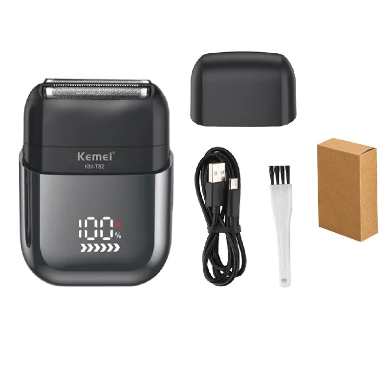 Kemei KM-T82 Foil Electric Shaver for Men | Waterproof USB-C Rechargeable Travel Razor