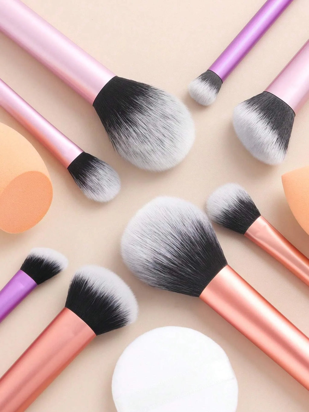 8-Piece Makeup Brush Kit – Foundation, Blush, Eye Shadow & Brow Brushes