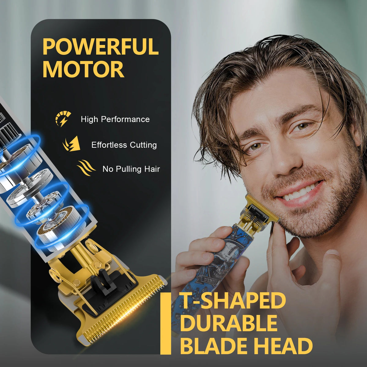 Cordless T-Blade Hair & Beard Trimmer with Skull Design