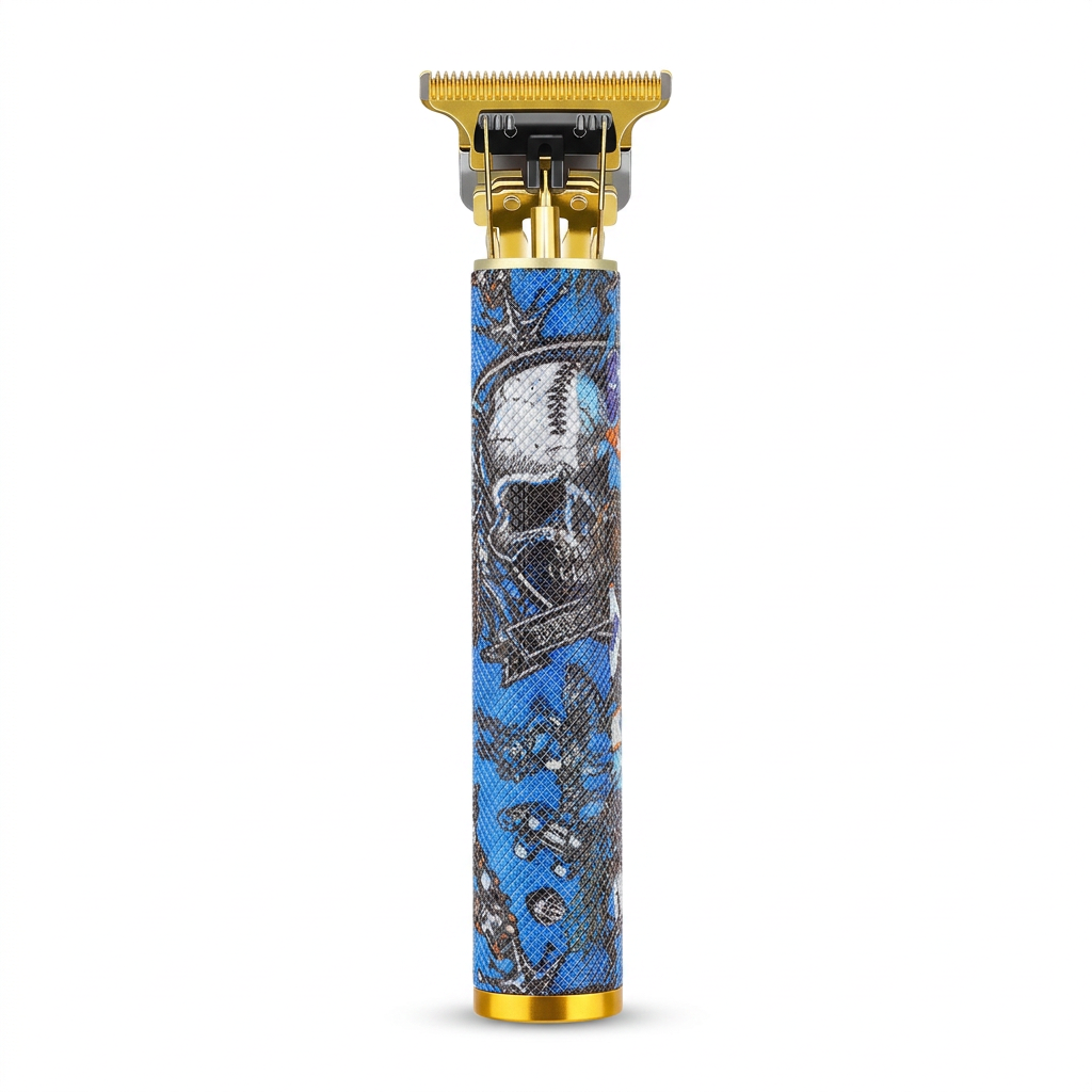 Blue skull-pattern trimmer hero image