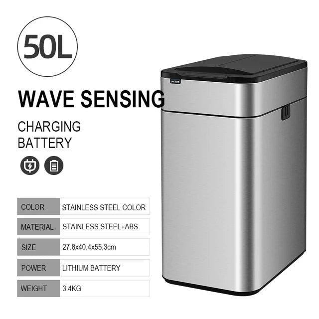 Stainless Steel Sensor Bin – 30L, 40L, 50L & 60L
