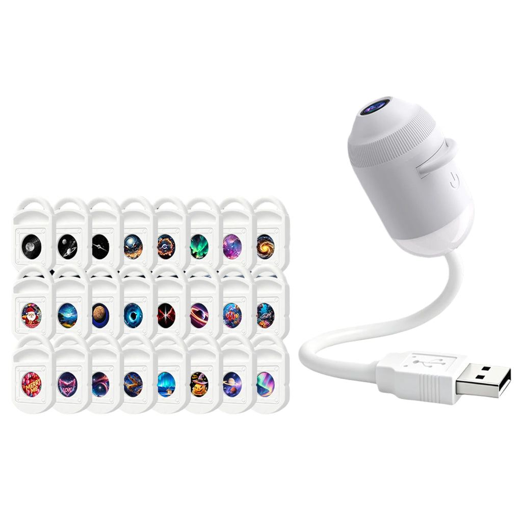 USB Galaxy and Ocean Projection Night Light with Flexible Arm