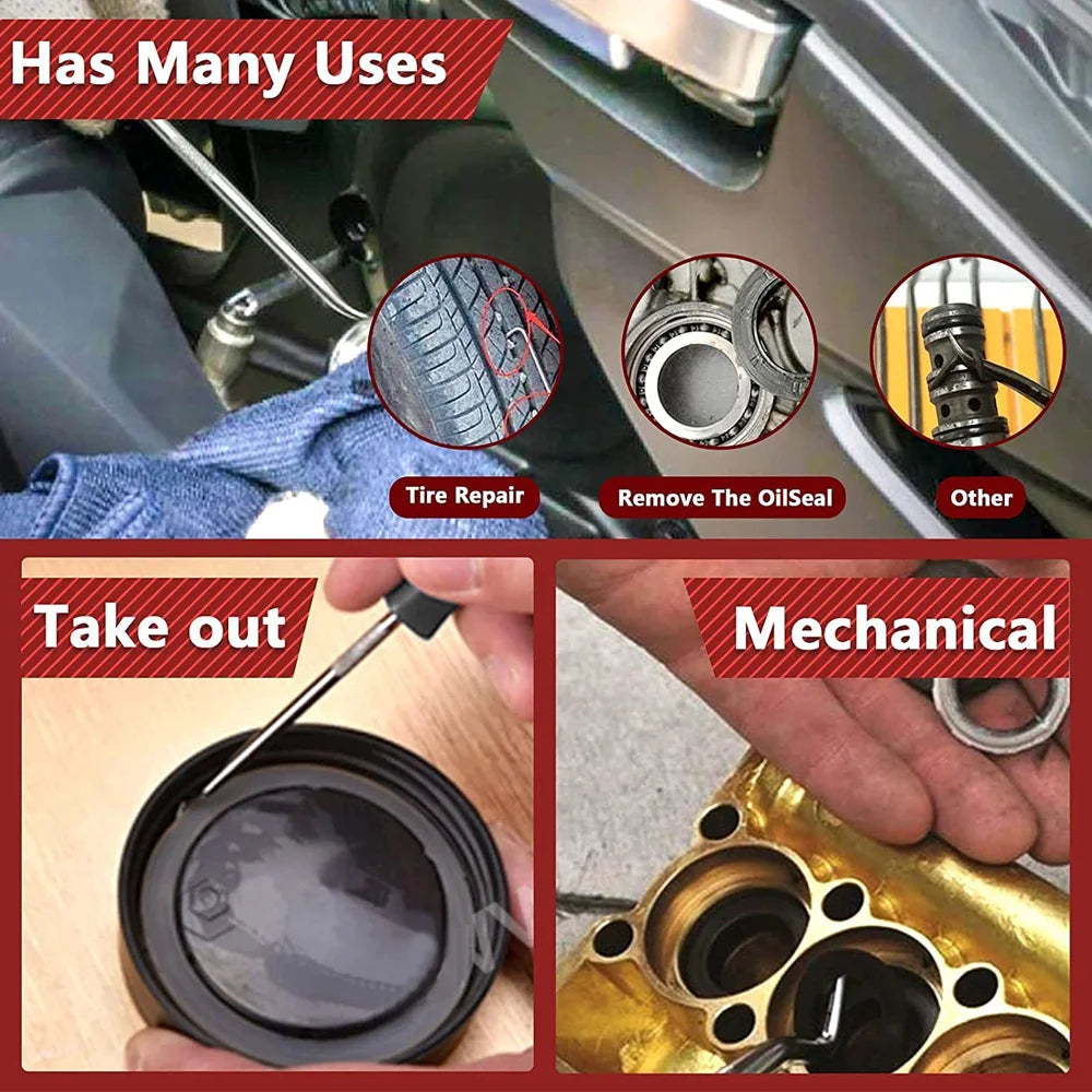 Precision Pick & Hook Tool Set – Oil Seal & O-Ring Removal Tools for Automotive & Mechanical Use (4 or 10 Piece)