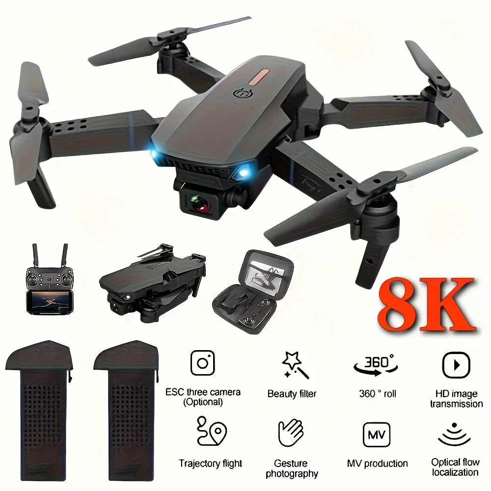 E88 Pro Foldable Drone with Dual Cameras and One-Key Return, RC Quadcopter for Beginners