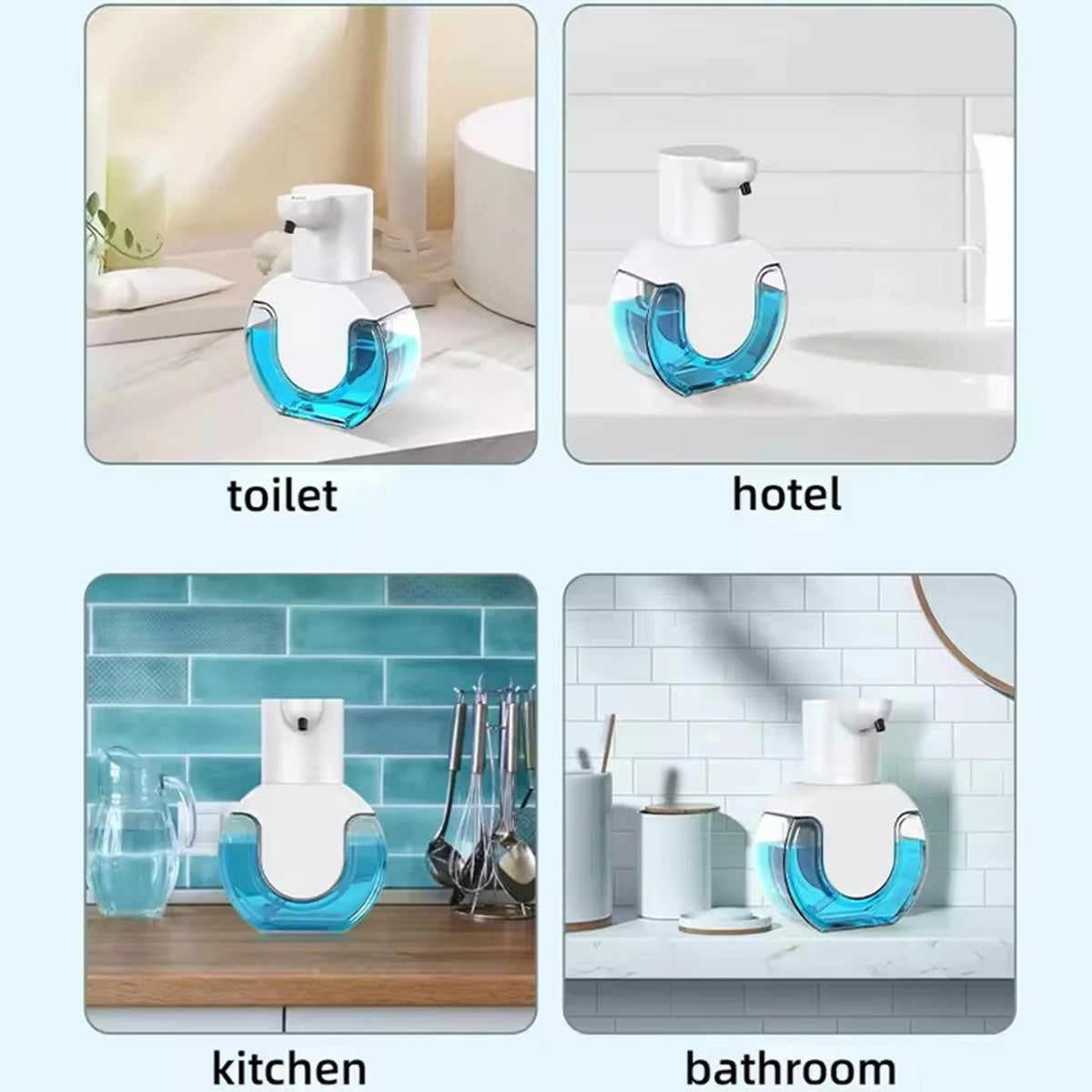 Wall-Mounted Touchless Foaming Soap Dispenser, USB Rechargeable