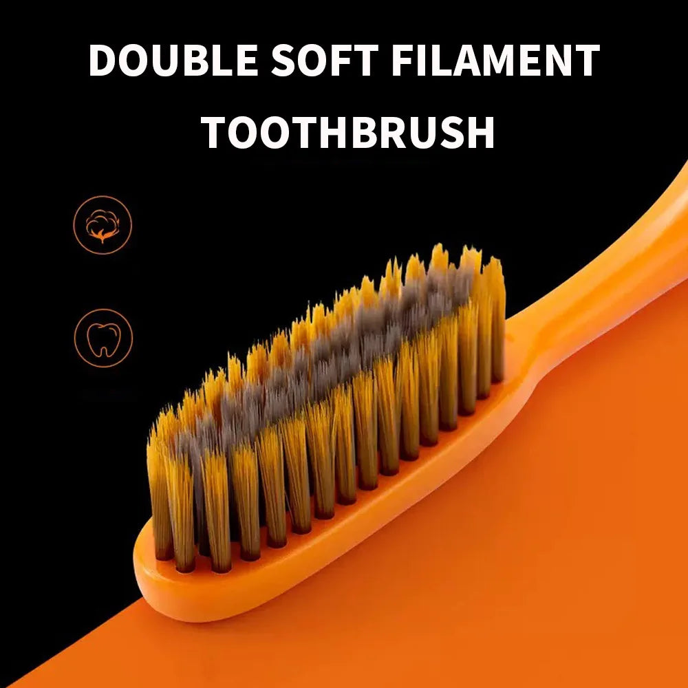 6 high-grade orange light luxury toothbrush deep cleaning oral care soft hair teeth cleaning tools for adult daily life home too
