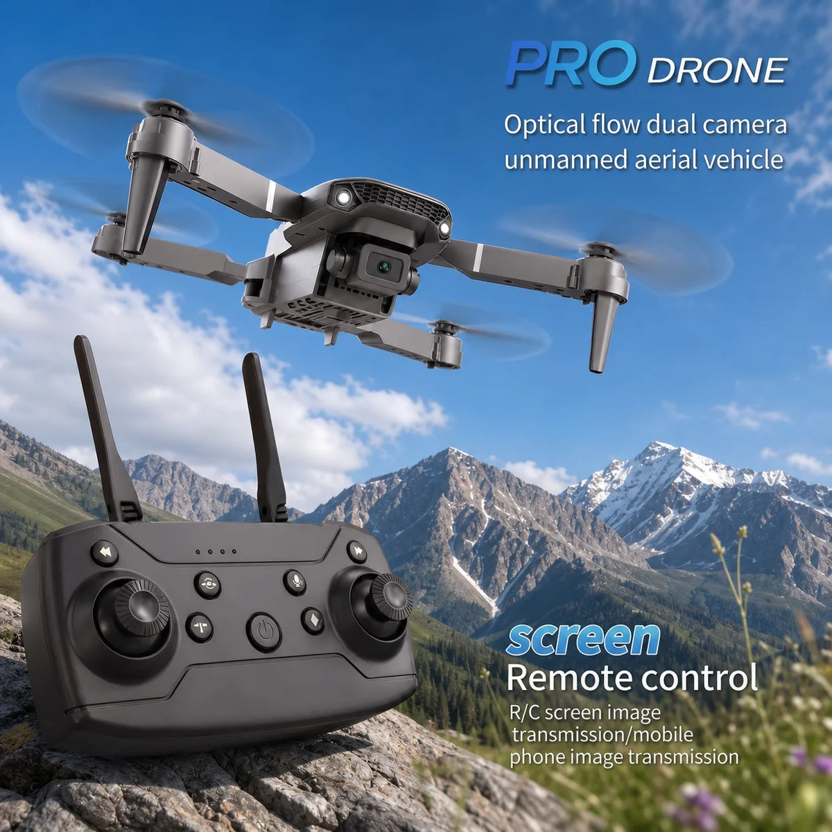 E88 Pro Foldable Drone with Dual Cameras and One-Key Return, RC Quadcopter for Beginners