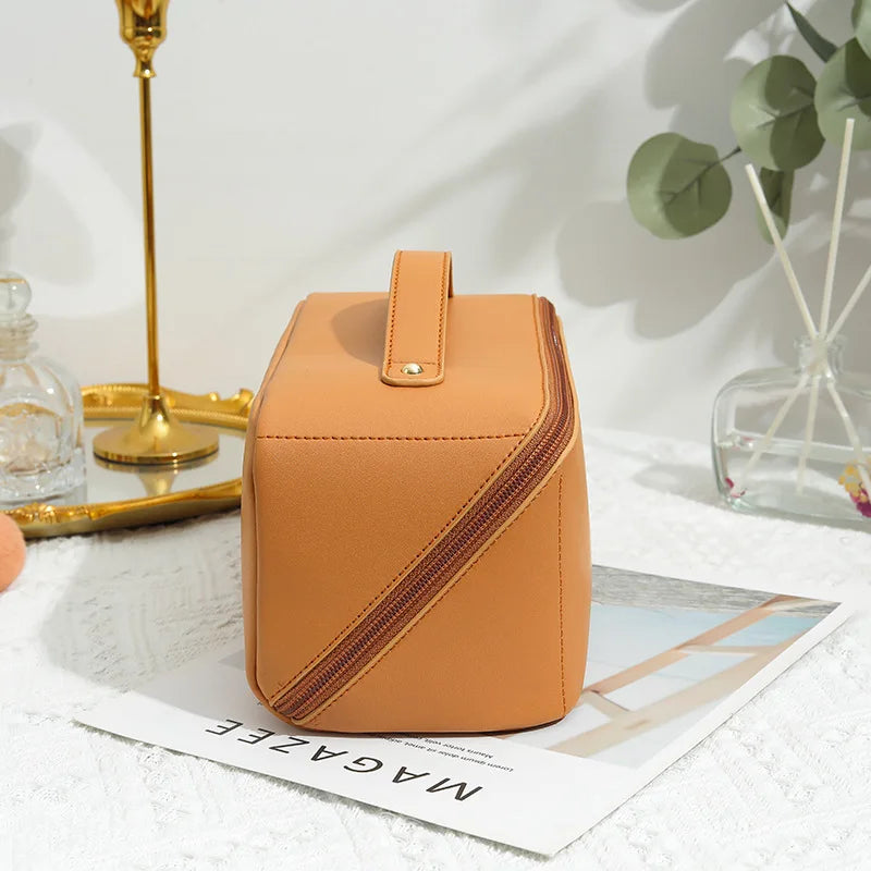 New Arrival Hot Sell PU Pillow Large Capacity Cosmetic Bag for Women Waterproof Portable Cosmetics Washing and Gargling Bag