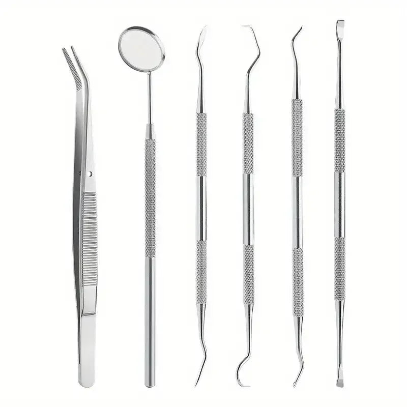 3/5/6PCS Stainless Steel Dentist Oral Tools Cleaning Flossing Tartar Removal Easy to Clean Not Easy to Break Dental Oral Mirror