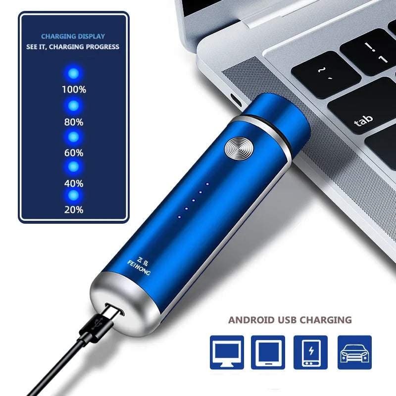 Men's Mini Electric Shaver – USB Rechargeable Travel Razor