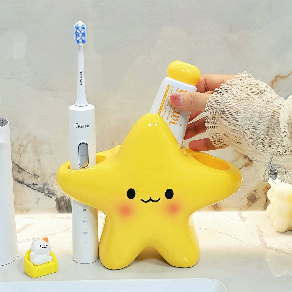 Cartoon Star Electric Toothbrush Rack for Home Bathroom Cute Creative Toothbrush Storage Rack Toothpaste Organizer